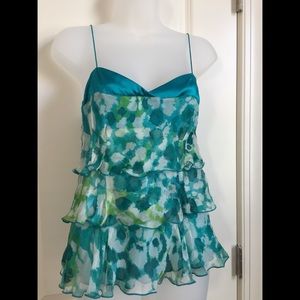 Diane Von Furstenberg Silk Skinny Strap Tank Top